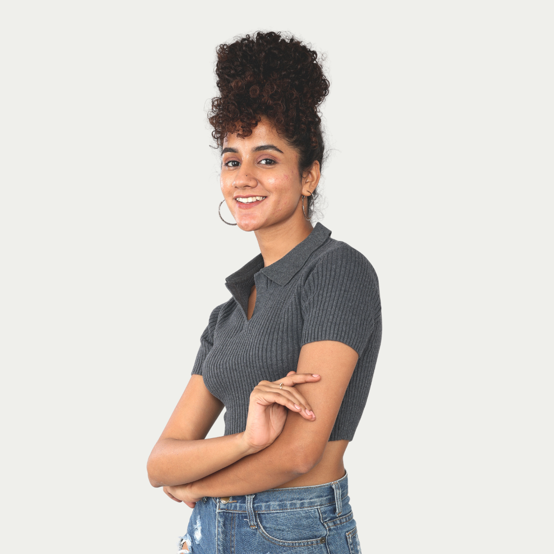 Anthra Polo – Half Sleeves Ribbed Knitted Exclusive Special Edition