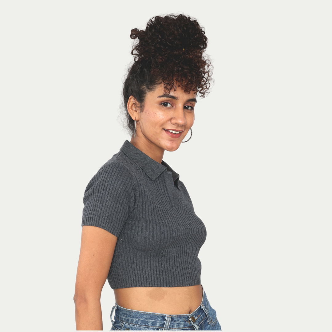 Anthra Polo – Half Sleeves Ribbed Knitted Exclusive Special Edition