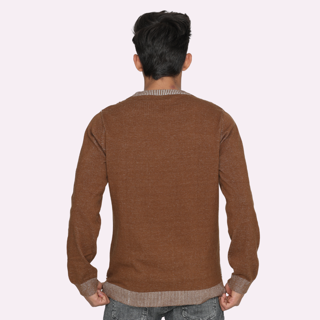 Brown structured special edition knitted T-Shirt