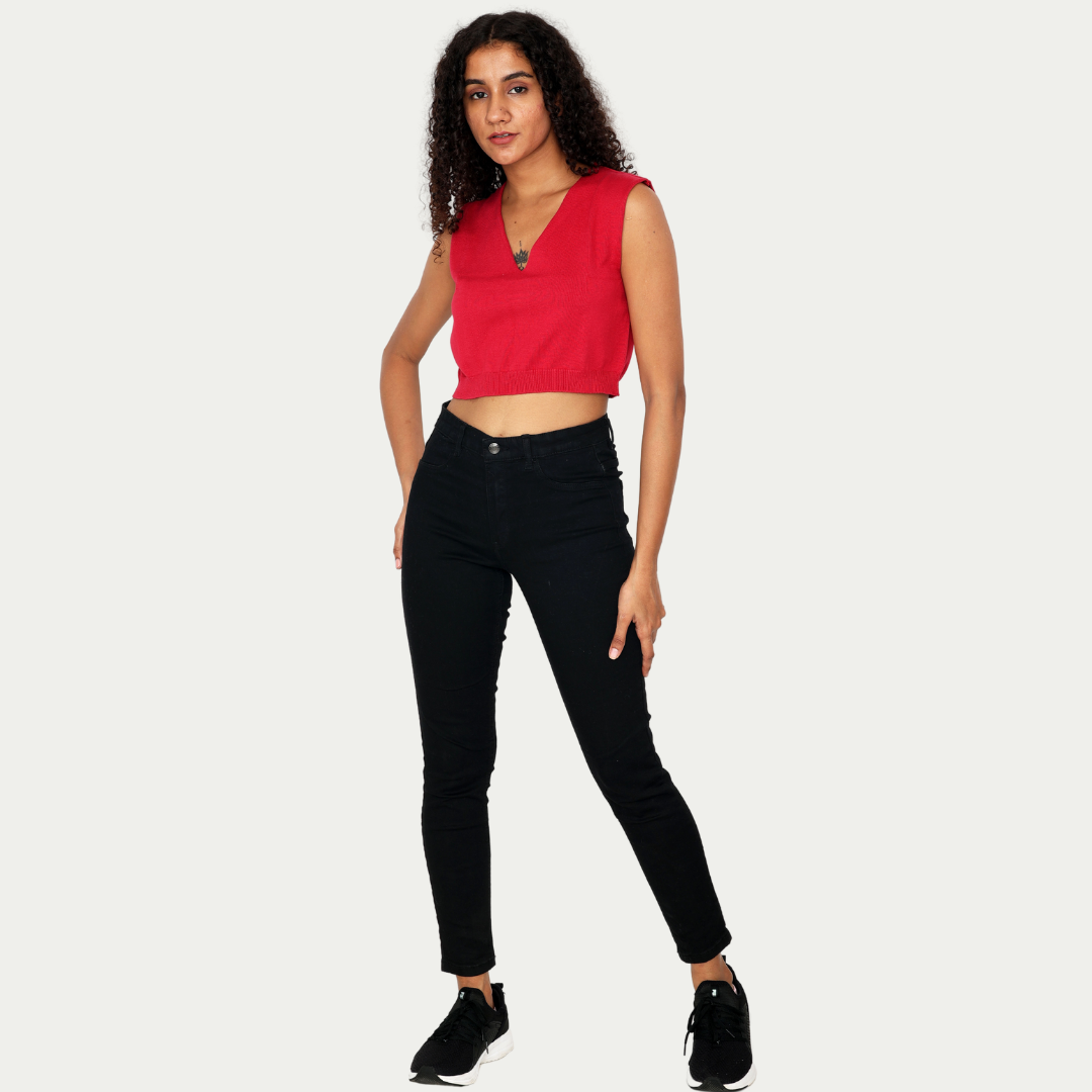 Maroon V-Neck Sleeveless Knitted Exclusive Special Edition Premium Garment