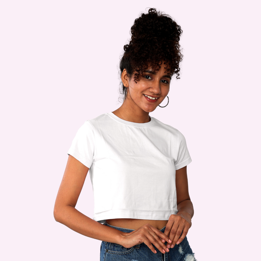 White Crop Top / WOMENS Regular T-Shirts ||   || Limited Edition by PureKinits