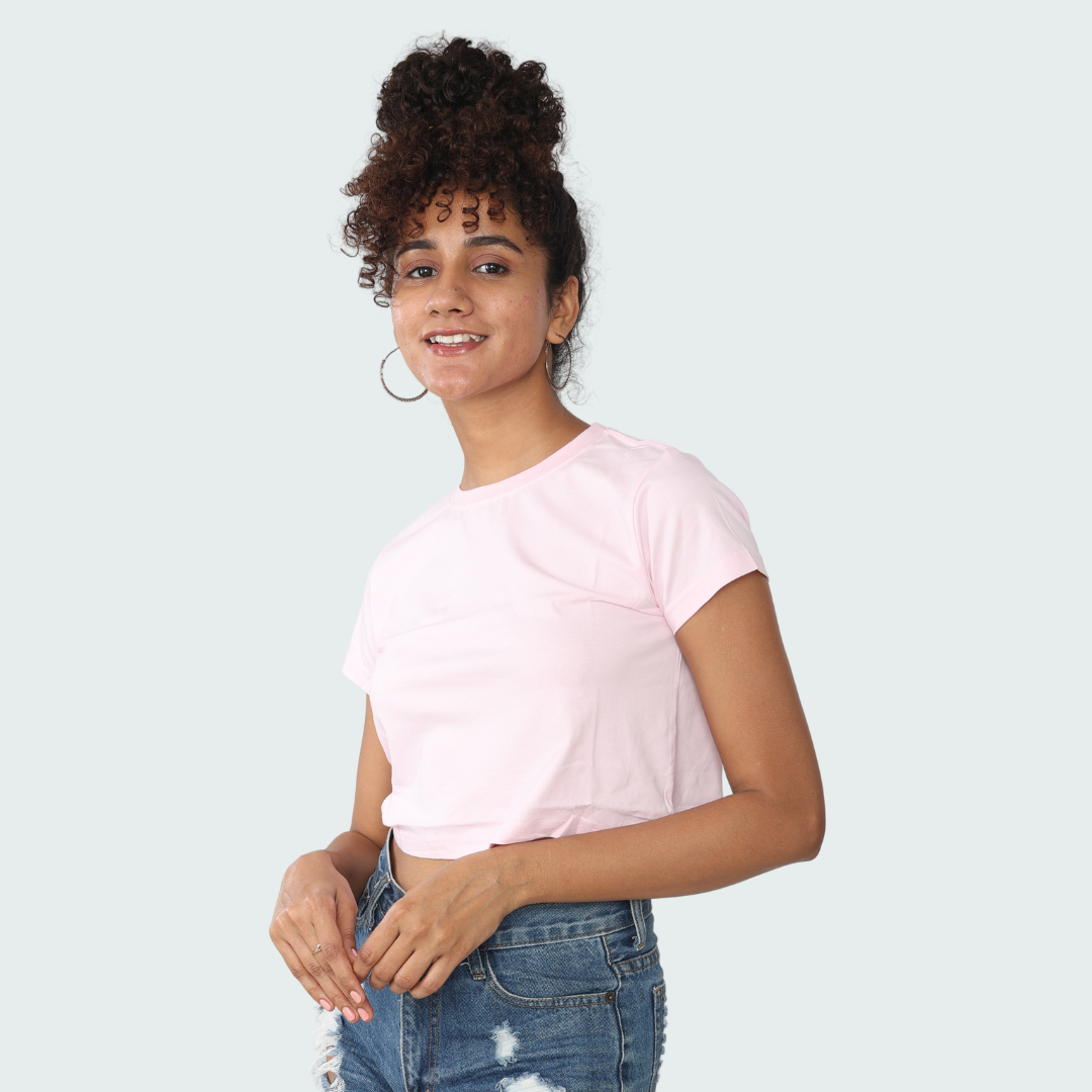 Pink Crop Top / WOMENS Regular T-Shirts ||   || Limited Edition by PureKinits