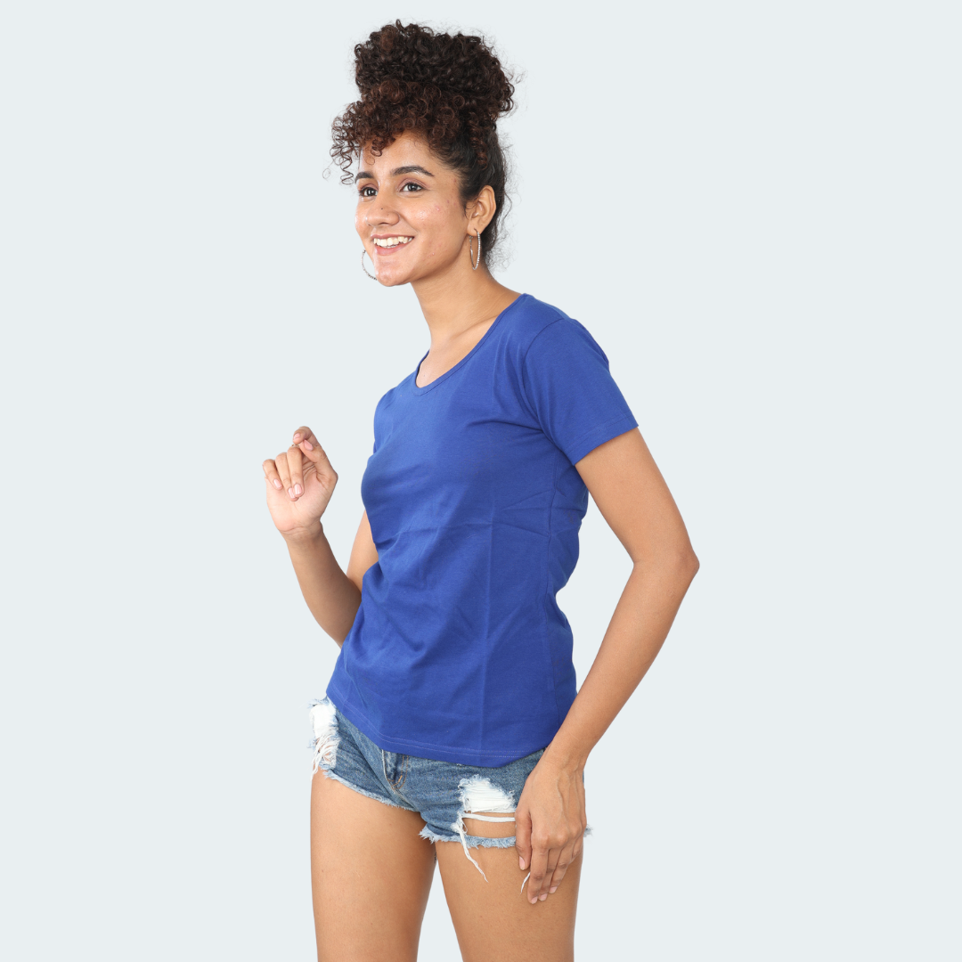 Blue Plain Top / WOMENS Regular T-Shirts ||   || Limited Edition by PureKinits