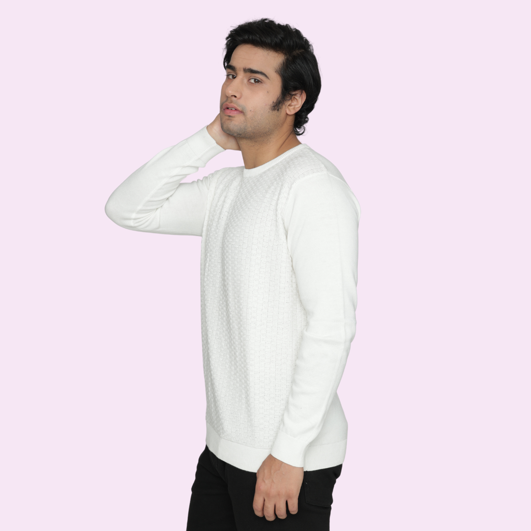 OFF WHITE STRUCTURED COTTON SPECIAL EDITION KNITTED T-SHIRT