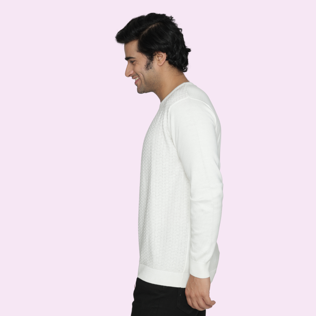 OFF WHITE STRUCTURED COTTON SPECIAL EDITION KNITTED T-SHIRT