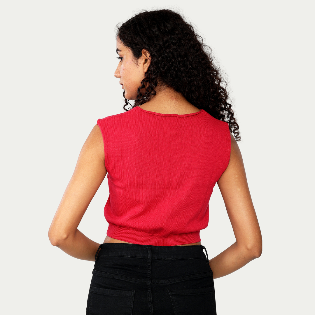 Maroon V-Neck Sleeveless Knitted Exclusive Special Edition Premium Garment